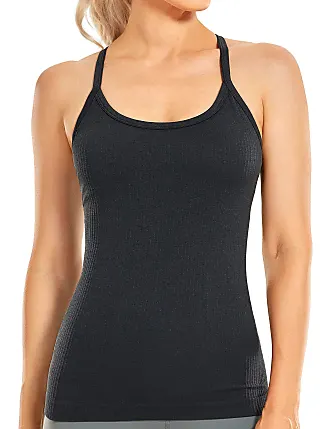  CRZ YOGA Women's Pima Cotton Workout Tank Tops Tie Back  Sleeveless Shirts Yoga Athletic Open Back Sport Gym Tops Black XX-Small :  Clothing, Shoes & Jewelry