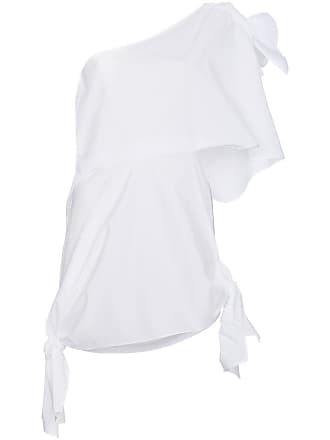 AMBUSH Asymmetric One Shoulder Dress - women - Cotton - 2 - White