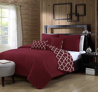 Geneva Home Fashion Griffin Quilt Set, Queen, Burgundy