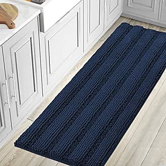 Bathroom Runner Rug Extra Long Chenille Area Rug Non-Slip Blue Bathroom Rug  Shag Shower Mat Kitchen Rugs (59 x 20 inches, Duck Eggshell Blue) 