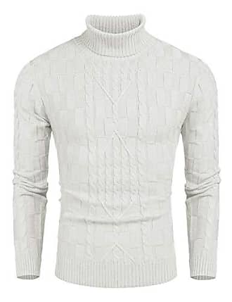 Coofandy Pull Homme Classique Pull col roulé Homme Pull Cotton Manches Longues Homme Sweater