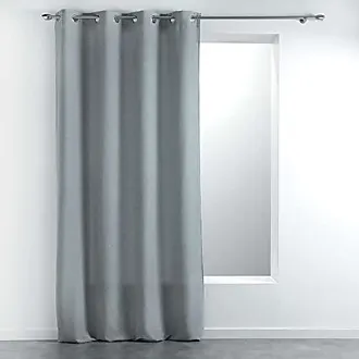  Douceur d'Interieur 140 x 280 cm Voile Uni Curtain Metal Rings,  Blanc : Home & Kitchen