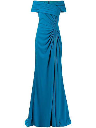 Tadashi Shoji off-shoulder twist gown - women - Polyester/Spandex/Elastane - S - Blue