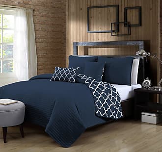 Geneva Home Fashion Avondale Manor 5-Piece Griffin Quilt Set, King, Navy