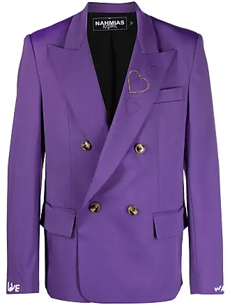Tagliatore double-breasted virgin wool-blend blazer - Purple