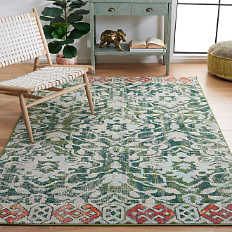 Safavieh Madison Collection 3 x 5 Green/Ivory MAD444Y Boho Distressed Non-Shedding Entryway Living Room Foyer Bedroom Accent Rug