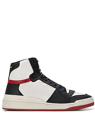 Saint Laurent SL24 panelled high-top sneakers - men - Rubber/Fabric/Calf LeatherCalf Leather - 41 - White