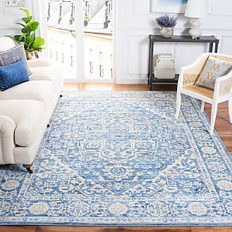 SAFAVIEH Lagoon Collection LGN174M Distressed Non-Shedding Living Room Bedroom Dining Home Office Area Rug 5'5 x 7'7 Blue Gold