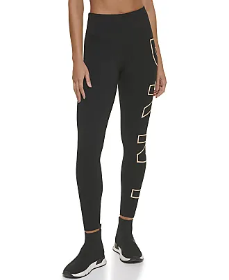 DKNY Sport Women's High-Rise Leggings Black/Silver XS Free Shipping NWT