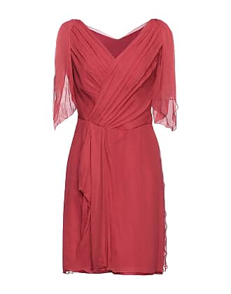 Vestito midiAlberta Ferretti in Cotone di colore Rosso Donna Abbigliamento da Abiti da Abiti da cocktail e da festa 