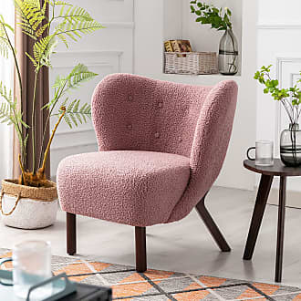 rose pamela faux fur accent chair