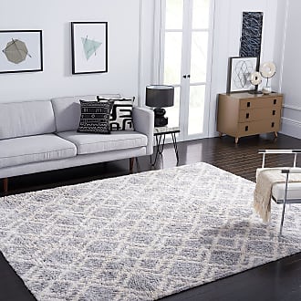 Safavieh Berber Shag Collection 67 x 67 Square Grey / Cream BER213G Moroccan Non-Shedding Living Room Bedroom Dining Room Entryway Plush 1.2-inch Thick Area Ru