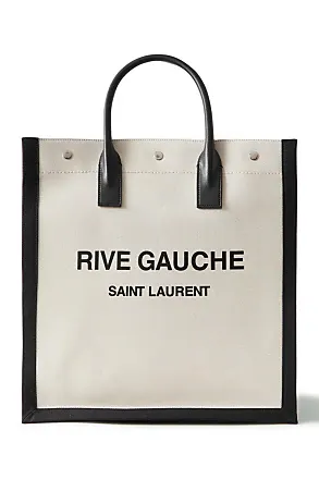 Rive Gauche Leather-Trimmed Logo-Embroidered Wool-Felt Bucket Bag