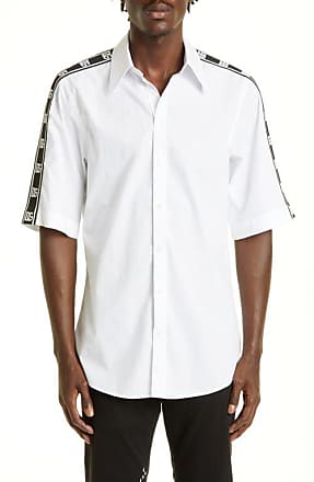 Dolce & Gabbana DG Monogram Print Silk Button-Up Shirt in White