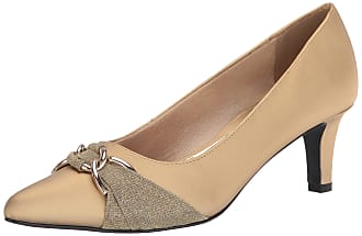 Easy Street Womens Electa Pump, Gold Satin, 7.5 Narrow