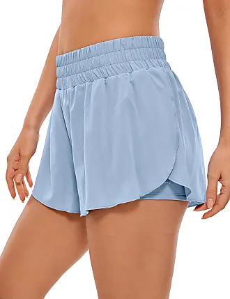  Womens 2 In 1 Flowy Running Shorts High Waisted