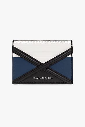 Check Money Clip Card Case in Navy - Men