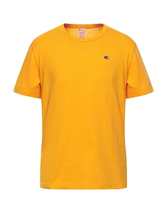 orange and white champion shirt