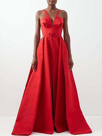 Carolina Herrera Detachable-train Silk-gabardine Sweetheart Gown - Womens - Red