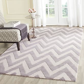 Safavieh Cambridge Collection 8 x 10 Silver / Ivory CAM139D Handmade Chevron Premium Wool Area Rug