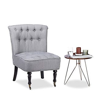 bequem Stoffbezug Relaxdays Polstersessel Design HxBxT: 84 x 62 x 56 cm weich gepolstert Sessel gemütlich dunkelgrau