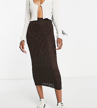 Be Jealous Womens Plain Side Ruched Pencil Tube Soft Bodycon Midi Length Skirt 