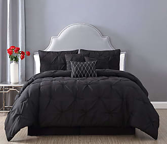 Geneva Home Fashion Camden Pintuck 7pc Comforter Set - Queen - Black (CMD7CSQUENGHBK)