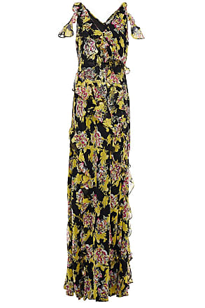 Diane Von Fürstenberg Diane Von Furstenberg Woman Wrap-effect Ruffled Floral-print Lace And Silk-georgette Gown Black Size 0