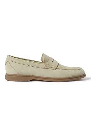 brunello cucinelli men's suede penny loafers