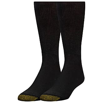 Gold Toe Mens Non Binding Super Soft Crew Socks, 2 Pairs Casual, Black, X-Large (Pack of 2)