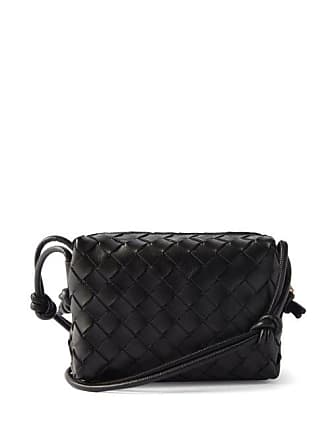 Bottega Veneta 15 Avenue Virgule Intrecciato Sling Bag Black-Silver