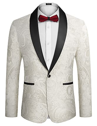 Sabarry Mens Suit Stylish Sequins Paisley Slim Fit Suits Dinner Jacket Party Dress Coats Prom Tuxedo Blazer 