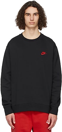 nike club crew neck sweat in black