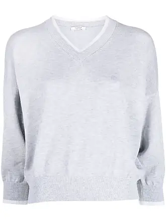 Maglione Grigio a Maniche Lunghe con Scollo a V da Donna Autunno e Inverno  e Americana Maglione Natale Ragazza (Grey, S) : : Moda