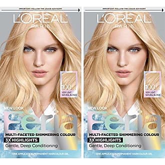 L'Oréal Feria Multi-Faceted Shimmering Permanent Hair Color, 100 Pure Diamond, Pack of 2, Hair Dye