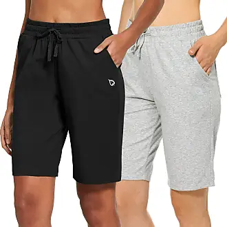 BALEAF Womens Shorts Athletic Workout Casual Cotton Lounge Walking Sweat  Yoga Jersey Pull On Shorts
