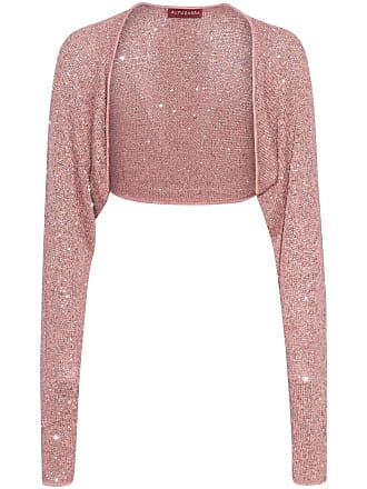 jsaierl Women Sequin Jacket Cropped Long Sleeve Sparkly Shrug