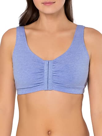 Fruit Of The Loom Womens Front Close Sports Bra Bra, Blue gem Heather, 34