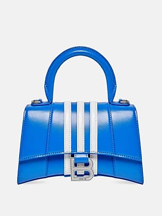 Hourglass Mini Embellished Suede Tote Bag in Blue - Balenciaga