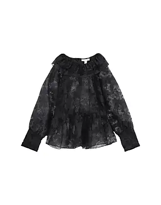 Topshop lace long sleeve top in black