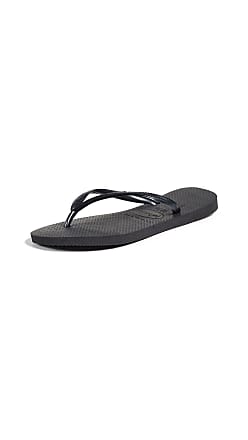 ladies black slim havaianas