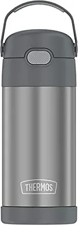 THERMOS FUNTAINER 12 Ounce Stainless Steel Vacuum Insulated Kids Straw  Bottle, Dark Minecraft