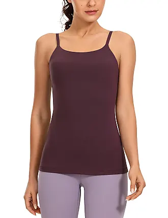 CRZ YOGA Butterluxe Workout Tank Tops for Women Built in Shelf Bras Padded  Racerback Athletic Yoga Camisole 