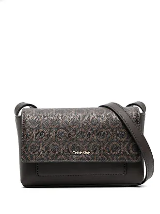 Calvin Klein Becky Linear Monogram Signature Logo Crossbody Bag