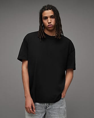 AllSaints Harding Oversized Ramskull Crew T-Shirt Black