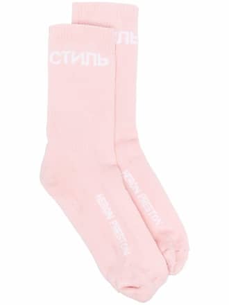 Heron Preston intarsia-knit logo socks - BLACK WHITE