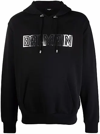 Balmain logo-print drawstring hoodie - Green