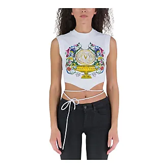 Versace Jeans Couture logo-underband crop top, Purple