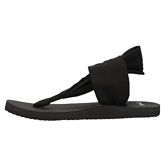 Buy Sanuk Women's Yoga Mat Wedge Flip Flop Sandal,Black,8 M US