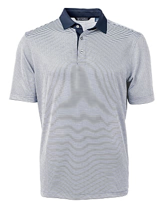 Boston Red Sox Cutter & Buck Forge Eco Double Stripe Stretch Recycled Polo  - Navy/White